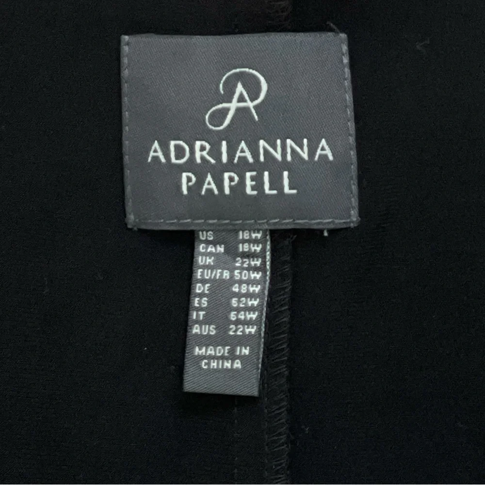 ADRIANNA PAPELL Black Sleeveless Midi Dress waterfall sheer high low hem 18W - Picture 6 of 7